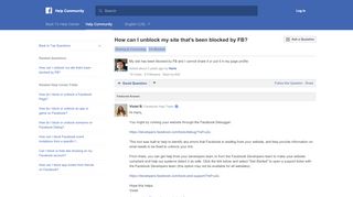 
                            2. How can I unblock my site that's been blocked by FB? | Facebook Help ...