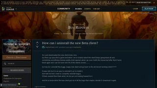 
                            9. How can i uninstall the new Beta client? - Boards - League of Legends