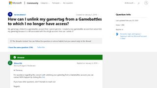 
                            11. How can I unlink my gamertag from a Gamebattles to which I no ...