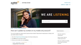 
                            4. How can I update my number on my mobile only account? - Audible