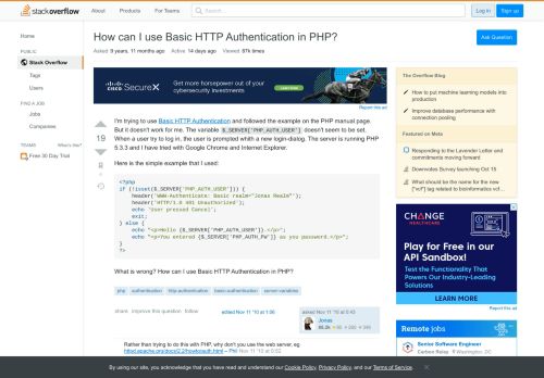 
                            2. How can I use Basic HTTP Authentication in PHP? - Stack Overflow