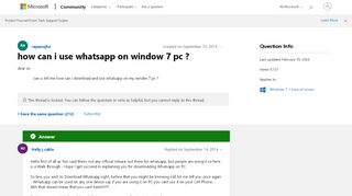 
                            11. how can i use whatsapp on window 7 pc ? - Microsoft Community