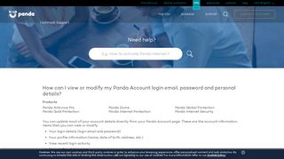 
                            3. How can I view or modify my Panda Account login ... - Panda Security