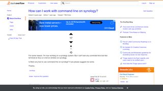 
                            6. How can I work with command line on synology? - Stack Overflow
