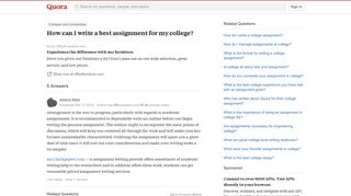 
                            8. How can I write a best assignment for my college? - Quora