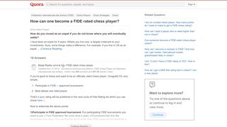 
                            8. How can one become a FIDE rated chess player? - Quora