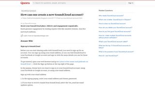 
                            13. How can one create a new SoundCloud account? - Quora