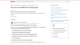 
                            13. How can one edit MikroTik's hotspot page? - Quora