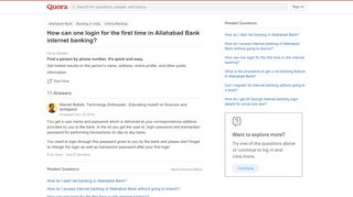 
                            9. How can one login for the first time in Allahabad Bank internet ...