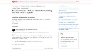 
                            2. How can one make a PHP site refresh after submitting data from a ...