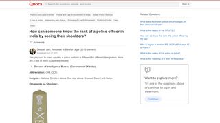 
                            3. How can someone know the rank of a police officer in India by ...