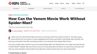 
                            6. How Can the Venom Movie Work Without Spider-Man? - IGN