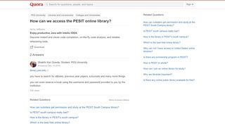 
                            6. How can we access the PESIT online library? - Quora