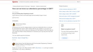 
                            7. How can we know our attendance percentage in CBIT? - Quora