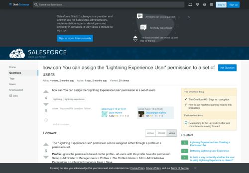 
                            11. how can You can assign the 'Lightning Experience User' permission ...