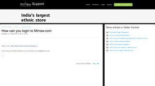 
                            2. How can you login to Mirraw.com : Support