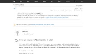 
                            3. How can you open Marine online in safari - Apple Community