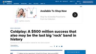 
                            7. How Coldplay, a band that says rock is 'done', grossed $500 million