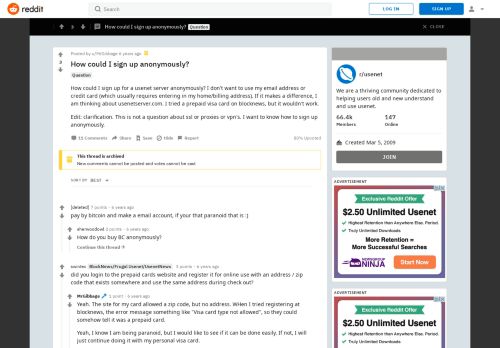 
                            12. How could I sign up anonymously? : usenet - Reddit