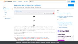 
                            6. How create admin login on php website? - Stack Overflow