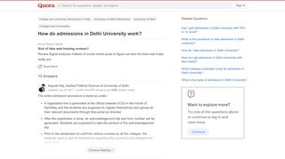 
                            4. How do admissions in Delhi University work? - Quora