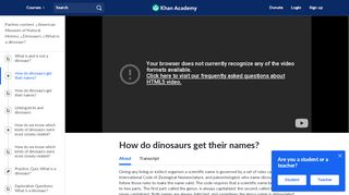 
                            6. How do dinosaurs get their names? (video) | Khan Academy
