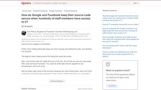 
                            10. How do Google and Facebook keep their source code secure when ...