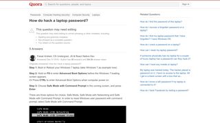 
                            9. How do hack a laptop password? - Quora