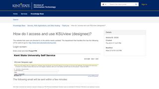 
                            4. How do I access and use KSUview (designee)? - TeamDynamix