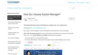 
                            9. How Do I Access Auction Manager? – FrontStream
