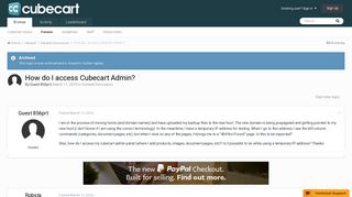 
                            1. How do I access Cubecart Admin? - General Discussion - CubeCart Forums