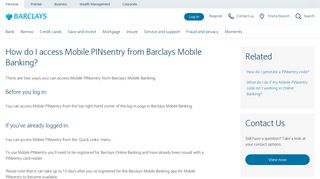 
                            2. How do I access Mobile PINsentry from Barclays Mobile Banking ...