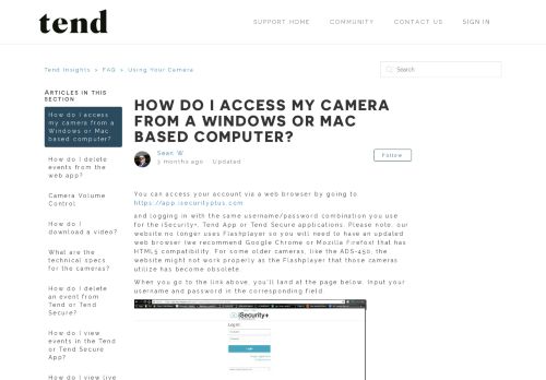 
                            5. How do I access my camera from a Windows or Mac ... - Tend Insights