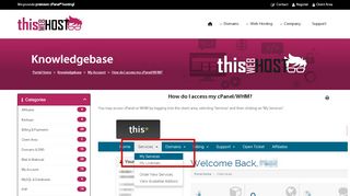 
                            9. How do I access my cPanel/WHM? - Knowledgebase - ThisWebHost