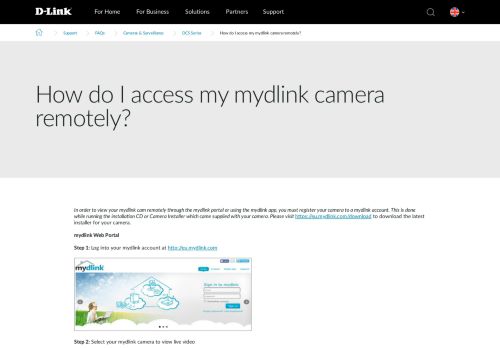 
                            6. How do I access my mydlink camera remotely? | D-Link UK
