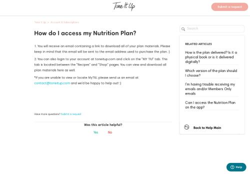 
                            6. How do I access my Nutrition Plan? – Tone It Up