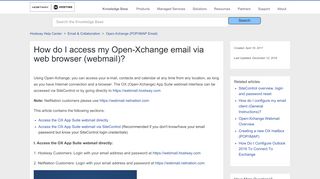 
                            7. How do I access my Open-Xchange email via web browser (webmail ...