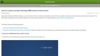 
                            10. How do I access my Open-Xchange (SMX) email via web browser ...