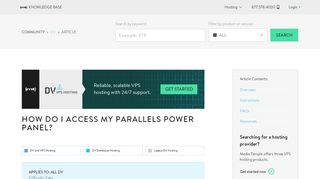 
                            10. How do I access my Parallels Power Panel? - Media Temple