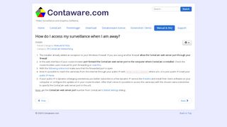 
                            2. How do I access my surveillance when I am away? - Contaware.com