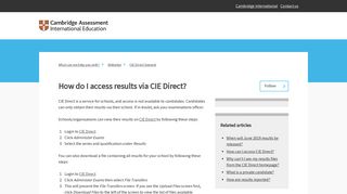 
                            5. How do I access results via CIE Direct? – What can we help you with?