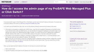 
                            3. How do I access the admin page of my ProSAFE Web Managed Plus ...