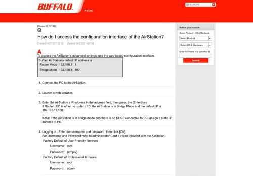 
                            10. How do I access the configuration interface of the AirStation? - Details ...