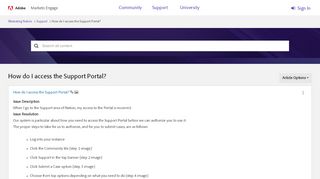 
                            8. How do I access the Support Portal? | Marketo Marketing Nation ...