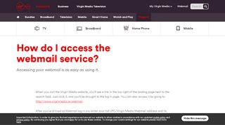 
                            11. How do I access webmail | Virgin Media Ireland