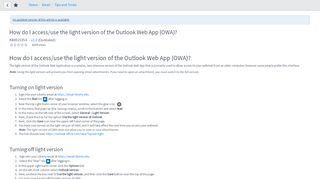
                            11. How do I access/use the light version of the Outlook Web App (OWA)?