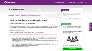 
                            7. How do I activate a .dk domain name? | Surftown Dashboard