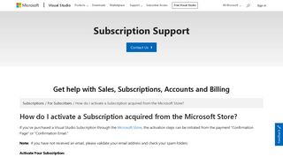 
                            10. How do I activate a Subscription acquired from the ... - Visual Studio