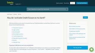
                            7. How do I activate Credit Suisse as my bank? – bexio Support