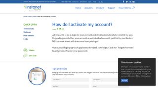 
                            4. How do I activate my account? - Instanet Solutions
